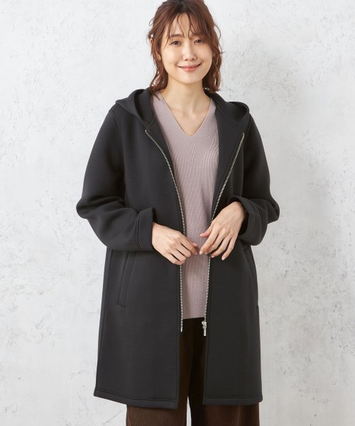 ジップフードロングコート プチ オンフルール Petit Honfleur Magaseek