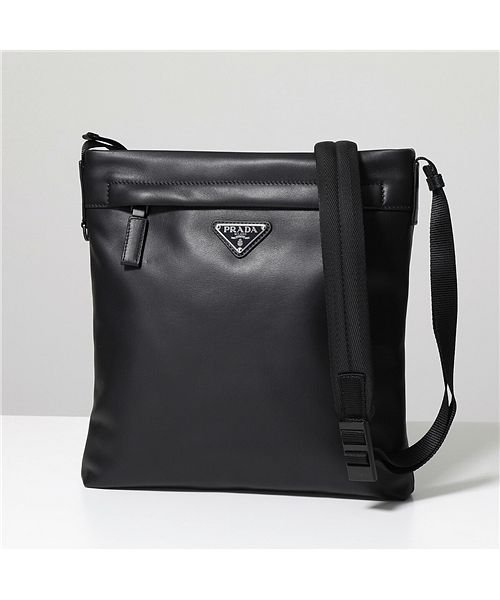 PRADA(プラダ)/【PRADA(プラダ)】ショルダーバッグ 2VH055 VOOL 2BYA メンズ クロスボディ レザー トライアングルロゴ 鞄 F0002/NERO/ブラック