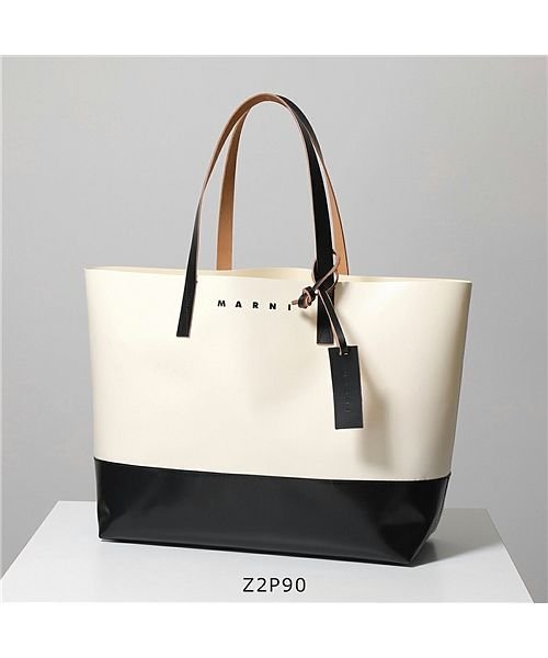 MARNI(マルニ)/【MARNI(マルニ)】トートバッグ TRIBECA SHMQ0038A0 P3572 メンズ PVC バイ/クリーム×ブラック