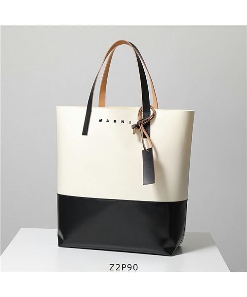 MARNI(マルニ)/【MARNI(マルニ)】トートバッグ TRIBECA SHMQ0037A0 P3572 レディース PVC ショッピングバッグ バイ/クリーム×ブラック