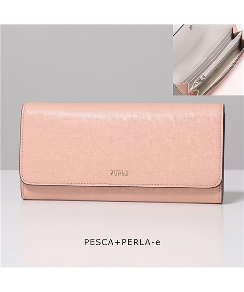 FURLA(フルラ)/【Furla(フルラ)】長財布 BABYLON CONTINENTAL WALLET SLIM PCY3UNO B30000 レディース バビロン レザー 二つ/ピンク