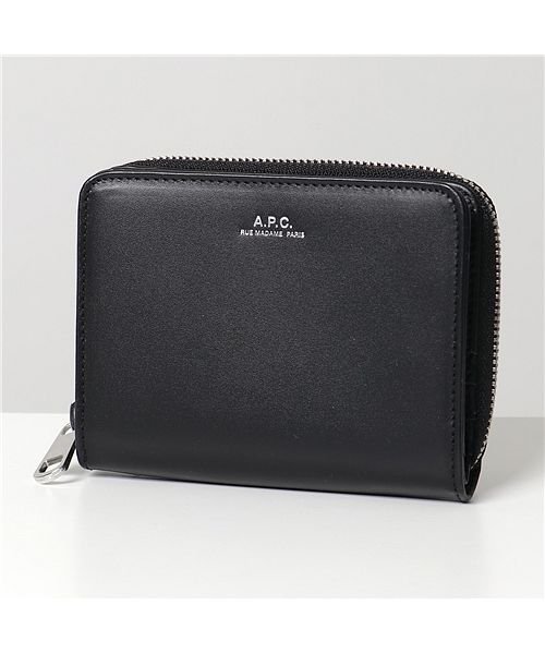 A.P.C.(アーペーセー)/【A.P.C.(アーペーセー)】二つ折り財布 compact emmanuel PXAWV H63087 メンズ レザー ミディアム スモール財布 LZZ/NO/ブラック