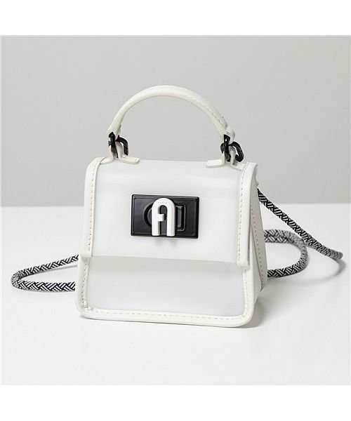 FURLA(フルラ)/【Furla(フルラ)】ミニバッグ 1927 SOFT MICRO TOP HANDLE WE00336 BX1168 レディース PVC ショルダーバッグ 鞄/ホワイト