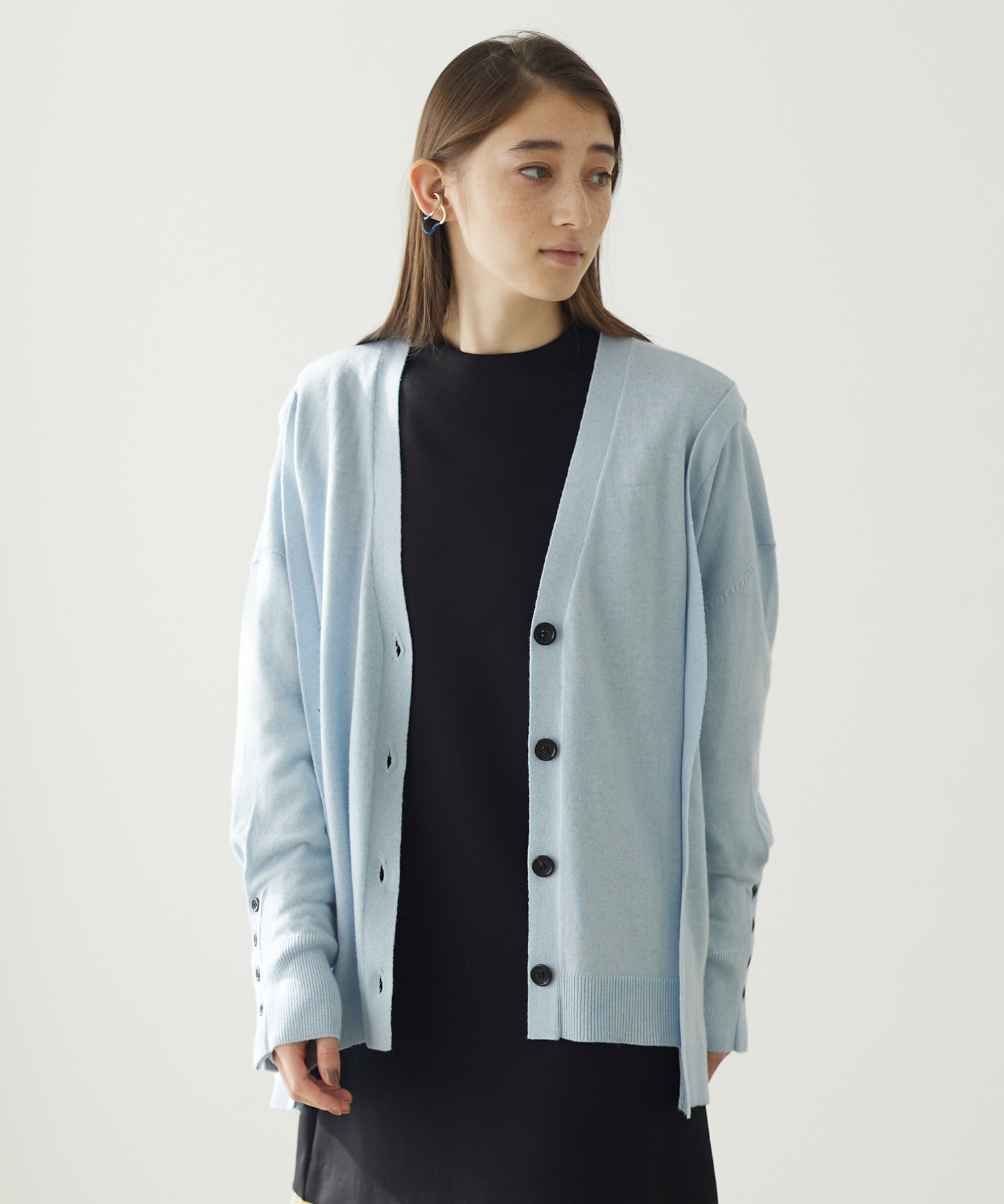 マラソン限定!ポイント5倍 ランバンオンブルー金ボタンノーカラー