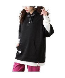 MAC HOUSE(women)(マックハウス（レディース）)/FILA フィラ フェイクレイヤードパーカー FL1992/ブラック