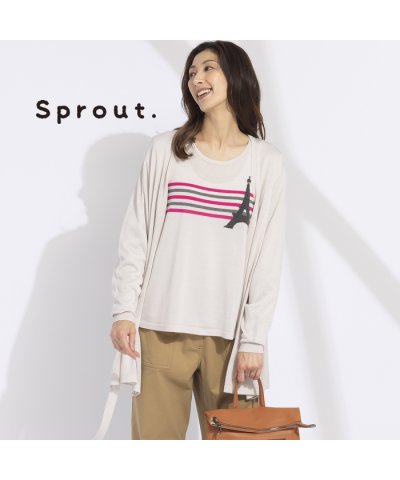 【Sprout.】Vネック　イレギュラーヘムニットカーディガン[アンサンブル可]