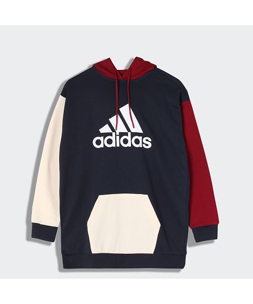 エッセンシャルズ カラーブロック ロゴ オーバーサイズパーカー アディダス Adidas Magaseek