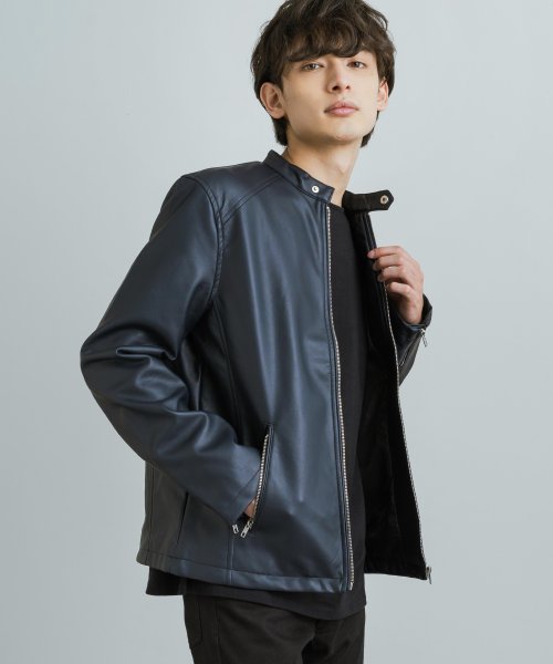 ライダースジャケット シングル 革ジャン メンズ レディース アウター レザージャケット ブルゾン ジャンパー ショート フェイクレザー Puレザー 合皮 カジ ロッキーモンロー Rocky Monroe Magaseek
