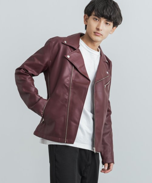 ライダースジャケット ダブル 革ジャン メンズ レディース アウター レザージャケット ブルゾン ジャンパー ショート フェイクレザー Puレザー 合皮 カジュ ロッキーモンロー Rocky Monroe Magaseek