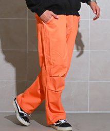 LUXSTYLE(ラグスタイル)/カラーワイドスケーターパンツ/スケーターパンツ メンズ ワイドパンツ コットン 綿100％/オレンジ