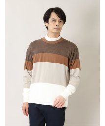 TAKA-Q/カシミアタッチ 切替クルーニット&長袖Tシャツ アンサンブル/504961512