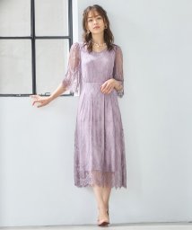 DRESS+/ワンピース ドレス 総レース Aライン ミモレ丈 結婚式 披露宴  パーティードレス/504962144