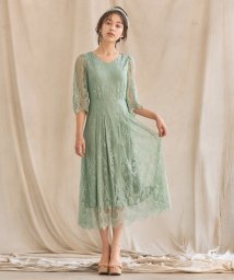 DRESS+/ワンピース ドレス 総レース Aライン ミモレ丈 結婚式 披露宴  パーティードレス/504962144