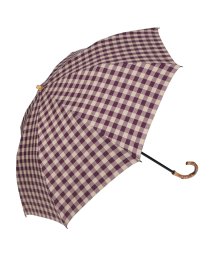 WAKAO(ワカオ)/ワカオ WAKAO 日傘 雨傘 折りたたみ レディース 晴雨兼用 軽量 UVカット 撥水加工 天然素材 日本製 GINGHAMCHECK FOLDING UMB/パープル