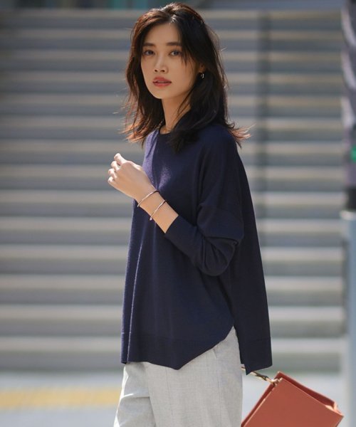 23区 小さいサイズ Nijyusanku Small Size 洗える 10色展開 ウーステッドウール ビッグシルエット ニット Magaseek