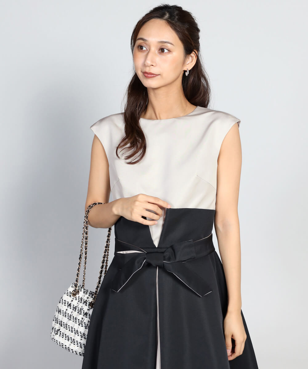 新品未使用 今季 FENNEL バイカラーAラインワンピース