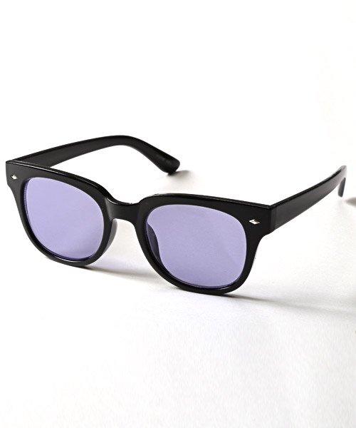 サングラス　メガネ　ビックフェイス　ブラック　パープル　紫　黒縁　紫外線対策