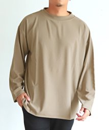 LUXSTYLE/カットジョーゼットワイドモックネックロンT/ロンT メンズ 長袖Tシャツ モックネック ビッグシルエット 無地/504963901