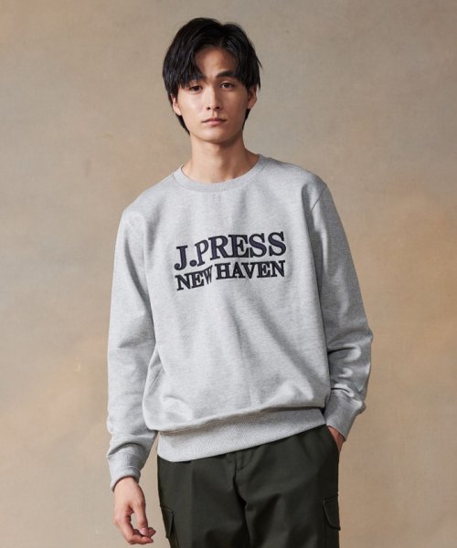 J.PRESS MENS(J．プレス　メンズ)/インレージャージロゴ トレーナー/ライトグレー系