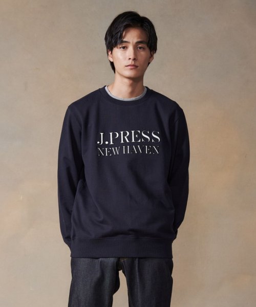 J.PRESS MENS(J．プレス　メンズ)/インレージャージロゴ トレーナー/ネイビー系