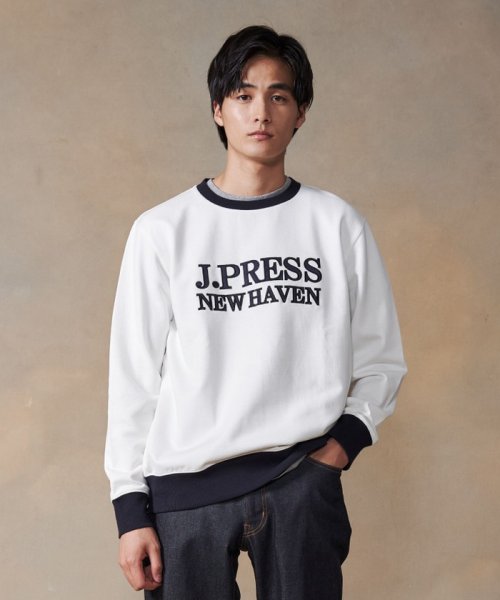 J.PRESS MENS(J．プレス　メンズ)/インレージャージロゴ トレーナー/アイボリー系1