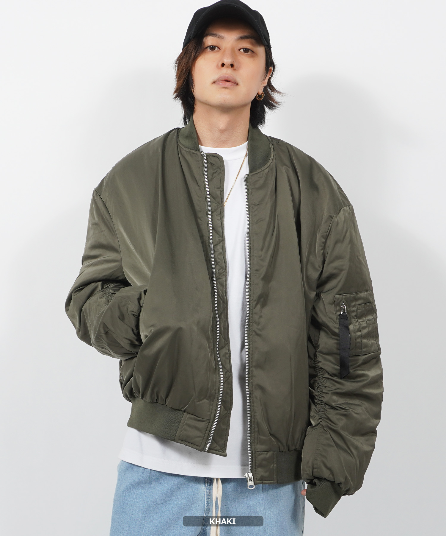 アバハウス　ジャケット、MA1、アウター、メンズ、冬服、黒、