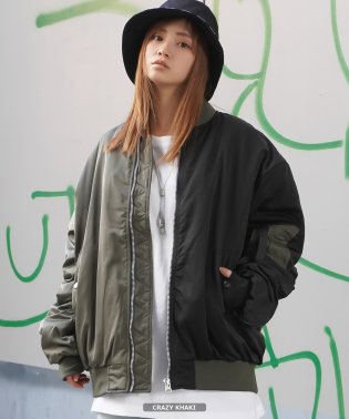 1111clothing/ワイドシルエット パティング MA－1 メンズ ダウンジャケット レディース オーバーサイズ エムエーワン 中綿 ジャケット フライトジャケット 防寒 ブルゾン/503680664