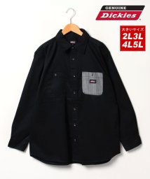 MARUKAWA(大きいサイズのマルカワ)/☆【GENUINE Dickies】ディッキーズ 大きいサイズ 2L 3L 4L 5L 長袖 ツイル・デニムワークシャツ カジュアル メンズ /ブラック