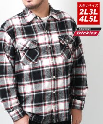 MARUKAWA(大きいサイズのマルカワ)/【GENUINE Dickies】ディッキーズ 大きいサイズ 2L 3L 4L 5L チェック シャツネルシャツ 長袖 メンズ カジュアル トップス シャツ/ブラック