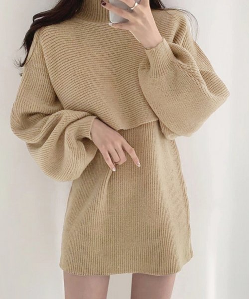 ワンピース ニットワンピース ショートワンピース ドゥーベル Doux Belle Magaseek