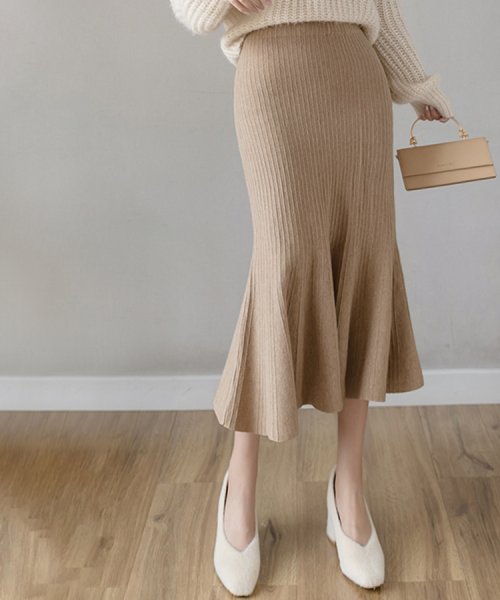 ニットスカート マーメイドスカート ロングタイトスカート ドゥーベル Doux Belle Magaseek