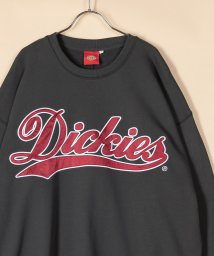 Dickies(Dickies)/【Dickies】 ディッキーズ サテンワッペン刺繍 ビッグカレッジロゴ スウェット/アメカジ/ストリート/ビッグシルエット/22AW/ブラック