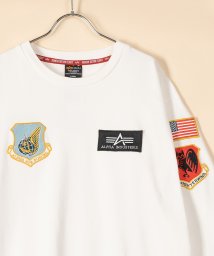 ALPHA INDUSTRIES(アルファインダストリーズ)/【ALPHA】 アルファ US.AIRFORCE ワッペン刺繍 クルーネック　長袖スウェット/裏起毛/ミリタリー/アメカジ/定番　/ホワイト