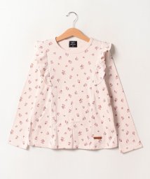 petit main(プティマイン)/【オーガビッツ】花柄長袖Tシャツ/ピンク