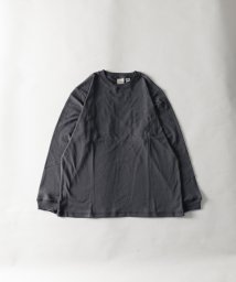 Nylaus(ナイラス)/Goodwear USAコットン ポケット付き ロングスリーブTシャツ/チャコールグレー