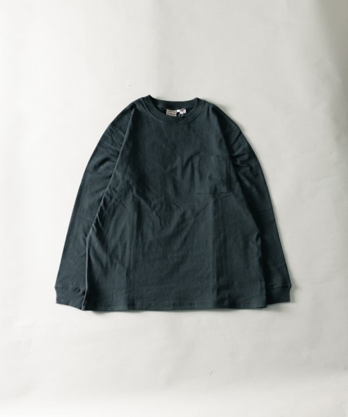 Nylaus(ナイラス)/Goodwear USAコットン ポケット付き ロングスリーブTシャツ/ブルー