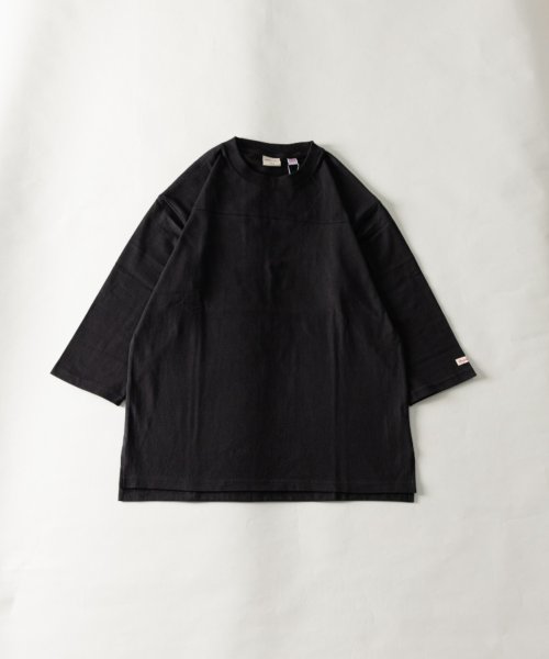 Nylaus(ナイラス)/Goodwear USAコットン 7分袖 フットボールTシャツ/ブラック