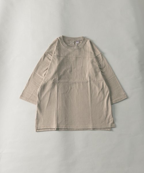 Nylaus(ナイラス)/Goodwear USAコットン 7分袖 フットボールTシャツ/グレージュ