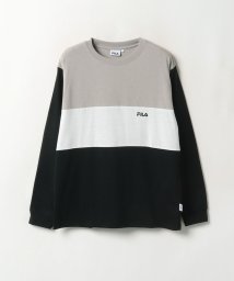 FILA（Casual）(フィラ（カジュアル）)/配色切り替え バックプリント ロングスリーブTシャツ / ロンT  メンズ/シルバーグレー