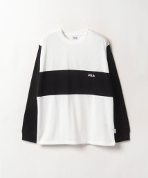 FILA（Casual）(フィラ（カジュアル）)/配色切り替え バックプリント ロングスリーブTシャツ / ロンT  メンズ/ホワイト