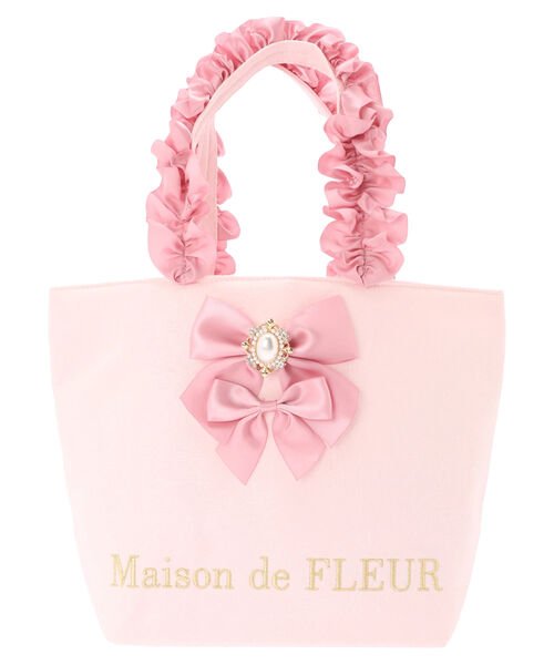 Maison de FLEUR(メゾンドフルール)/ロココフリルハンドルトートバッグ/ピンク
