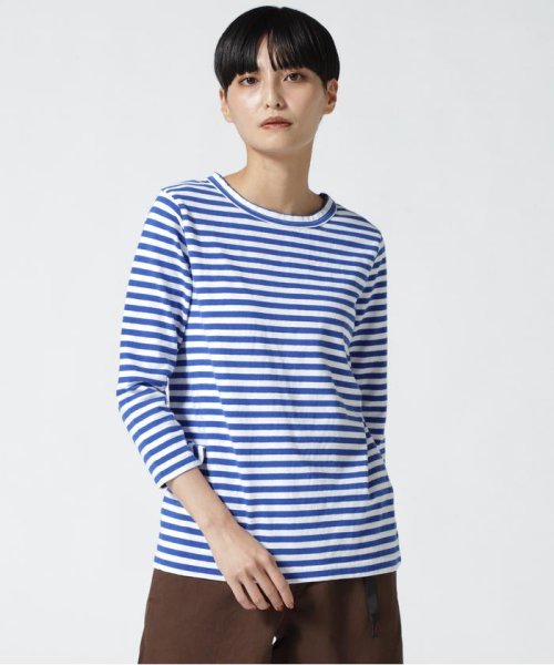 BEAVER(ビーバー)/FANEUIL/ファヌル　BOAT NECK BORDER LS TEE/ロイヤル