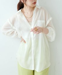 NICE CLAUP OUTLET(ナイスクラップ　アウトレット)/【natural couture】肩あきラメシアーシャツ/オフ