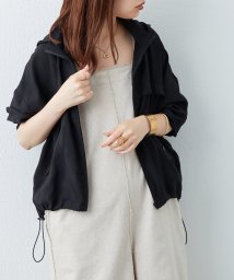 NICE CLAUP OUTLET(ナイスクラップ　アウトレット)/【natural couture】フードが取れるほんのりシアーマンパ/ブラック