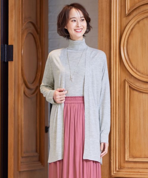 【洗える】CARIAGGI スーパーエクストラファインメリノ ニットカーディガン 