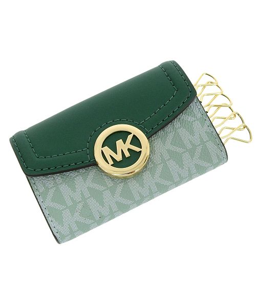 MICHAEL KORS 6連キーケース ジップ リング ペールブルー レザー