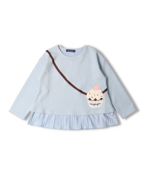 moujonjon(ムージョンジョン)/【子供服】 moujonjon (ムージョンジョン) ポシェットデザインテレコ長袖Ｔシャツ 80cm～140cm M66811/サックス