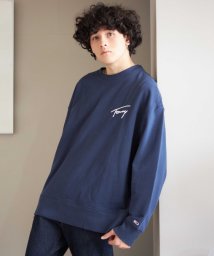 TOMMY JEANS(トミージーンズ)/シグネチャーロゴスウェットシャツ/ネイビー 