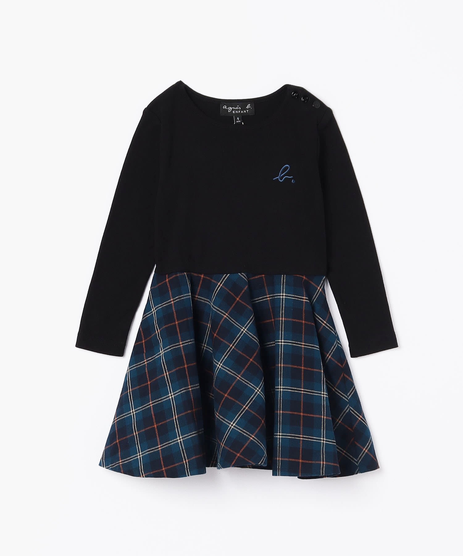 アニエスベー ☆ 小花柄 Vネック ロングワンピース 1 長袖 agnes b.