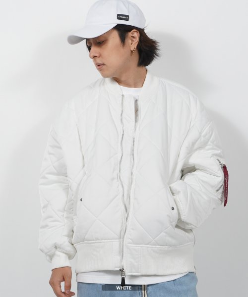 1111clothing(ワンフォークロージング)/MA－1 メンズ ma1 レディース ダウンジャケット 中綿 ジャケット オーバーサイズ アウター ブルゾン ビッグシルエット 長袖 ミリタリー ジャンバー 防/ホワイト